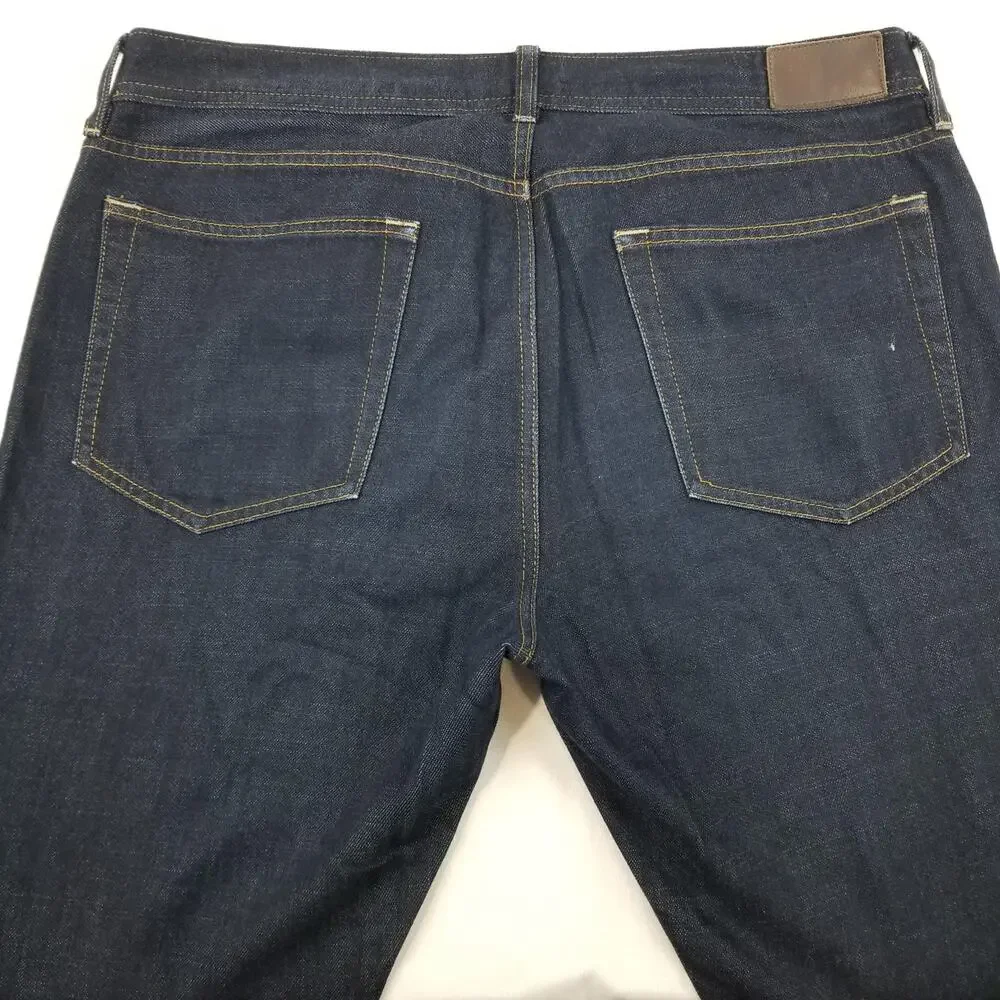 J.Crew Jeans Mens 35x33 Blue The Sutton C9871 Slim Straight Dark Wash Denim